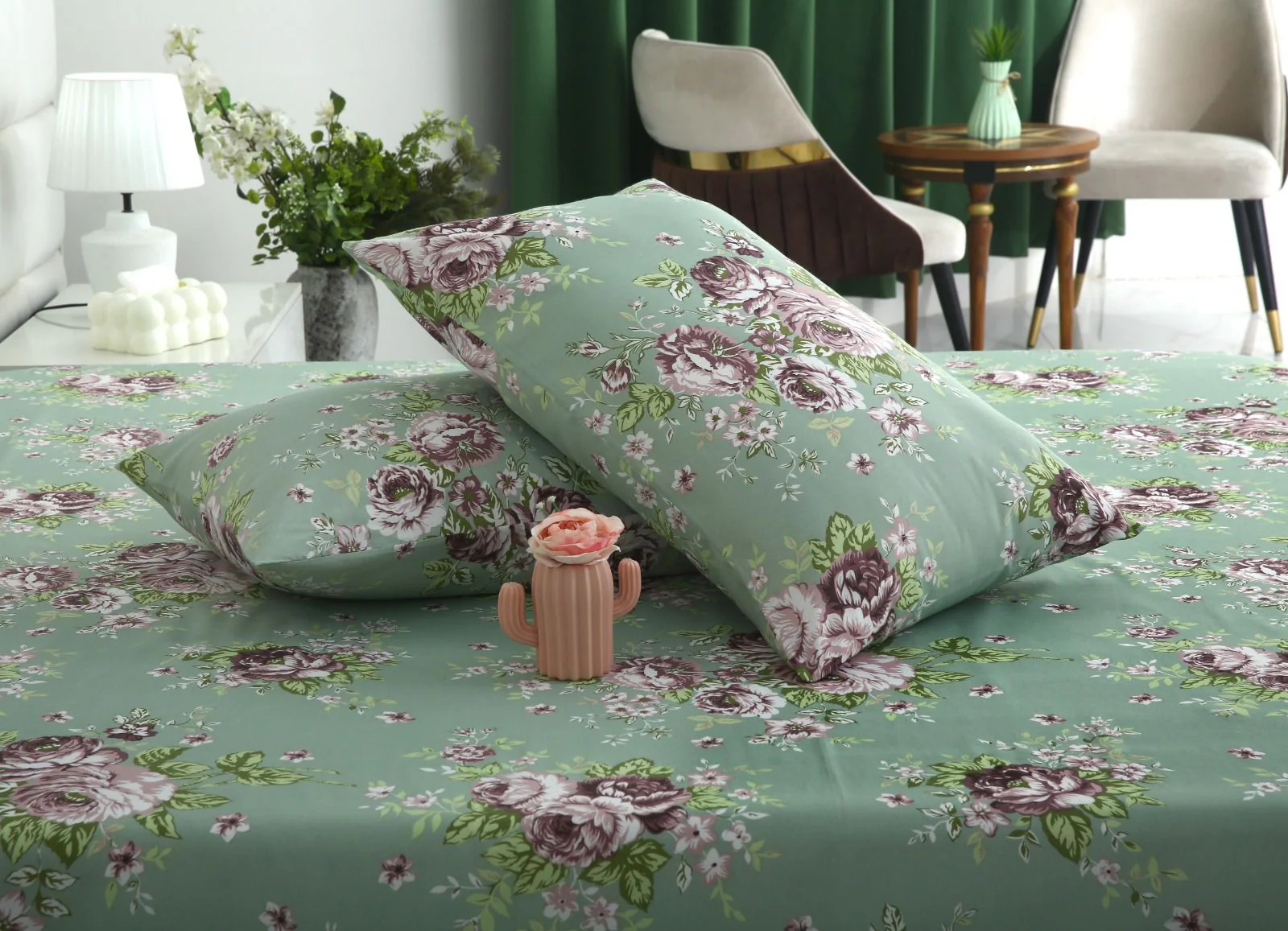 3 PCs Double Bed Sheet-DB259 - Image 6
