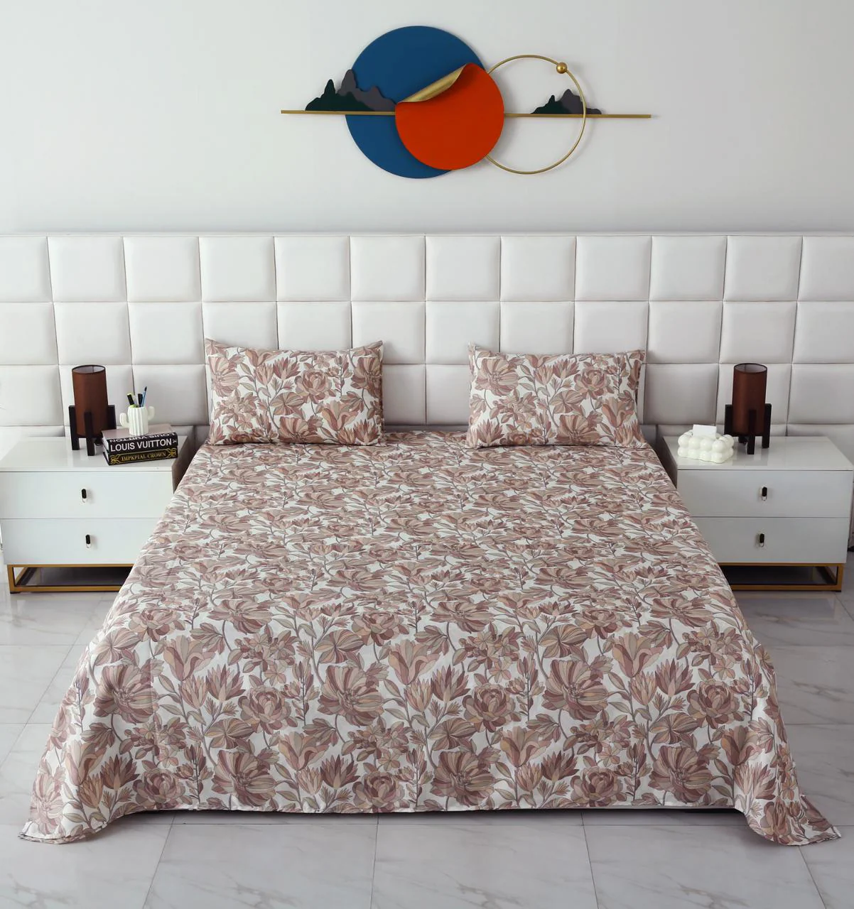 3 PCs Double Bed Sheet-DB261 - Image 4