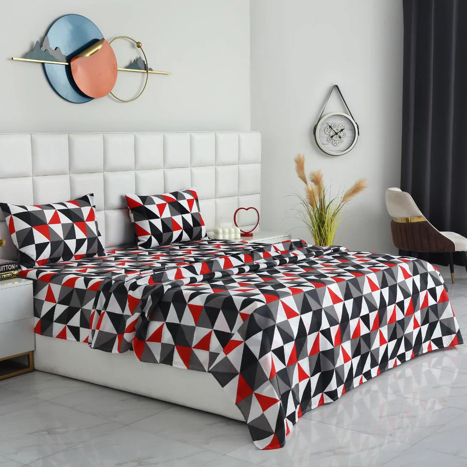 3 PCs Double Bed Sheet-DB263