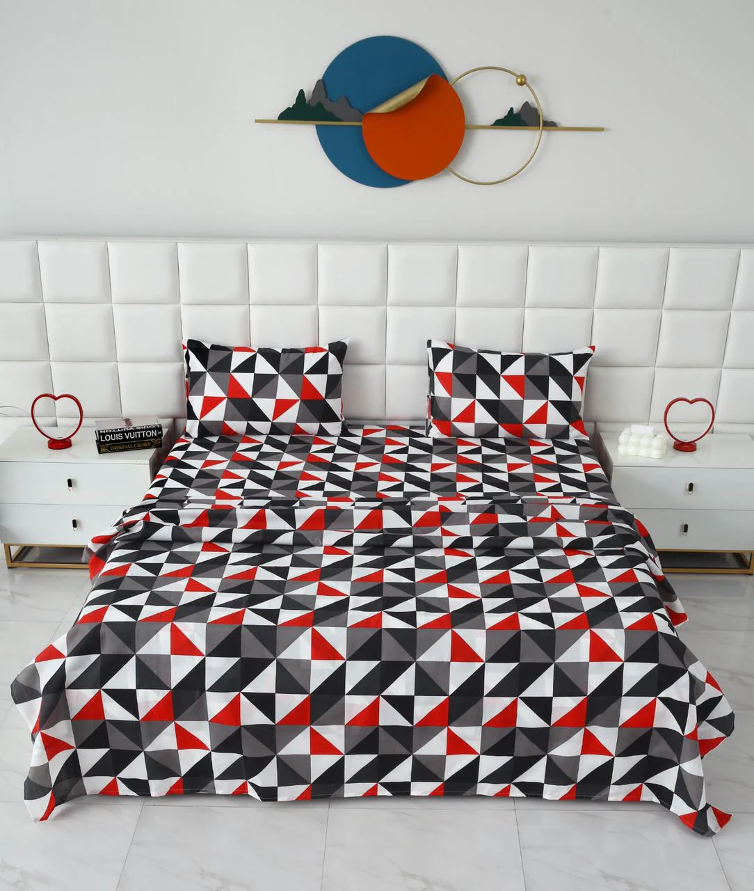 3 PCs Double Bed Sheet-DB263 - Image 4
