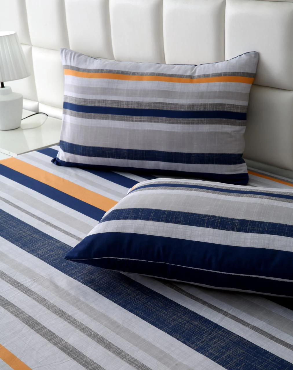 3 PCs Double Bed Sheet-Multi Bands - Image 3