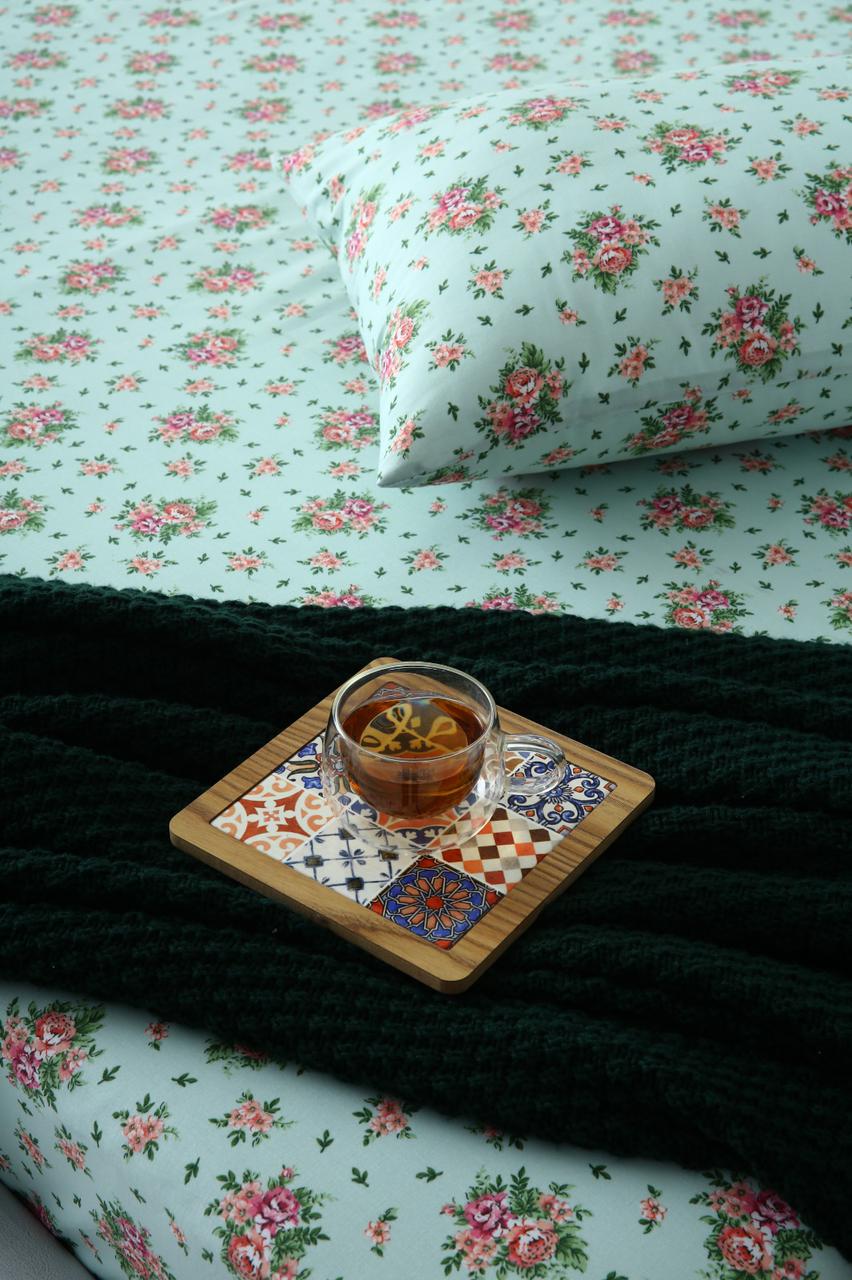 3 PCs Double Bed Sheet-Verdant - Image 2