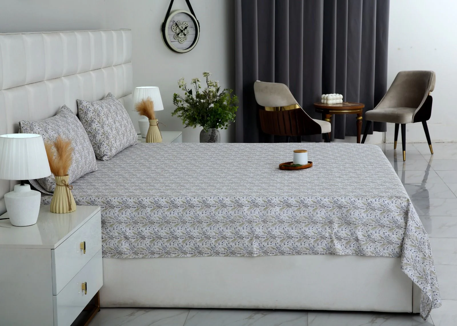 3 PCs Double Bed Sheet With Same Packing-Wildflower - Image 3