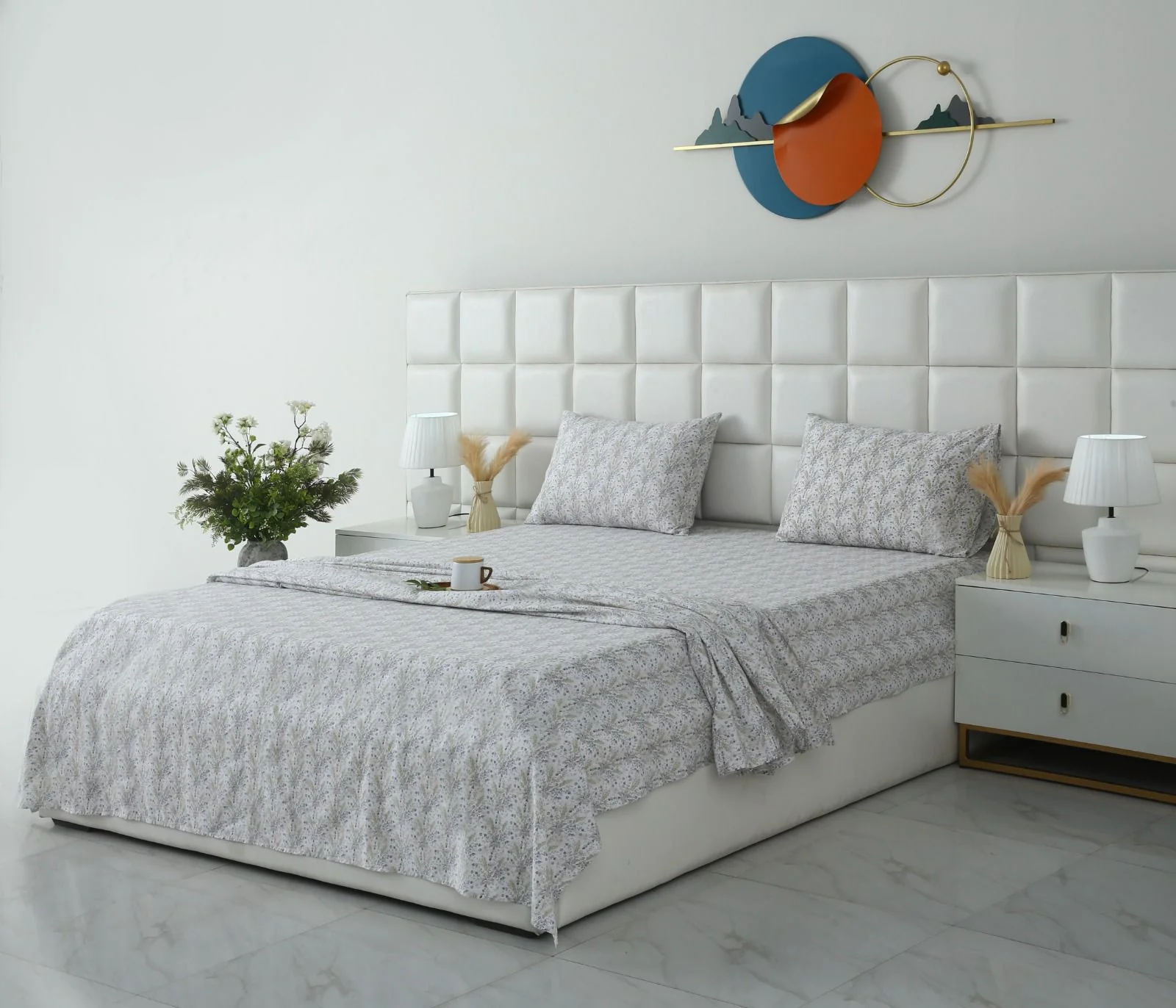 3 PCs Double Bed Sheet With Same Packing-Wildflower - Image 4