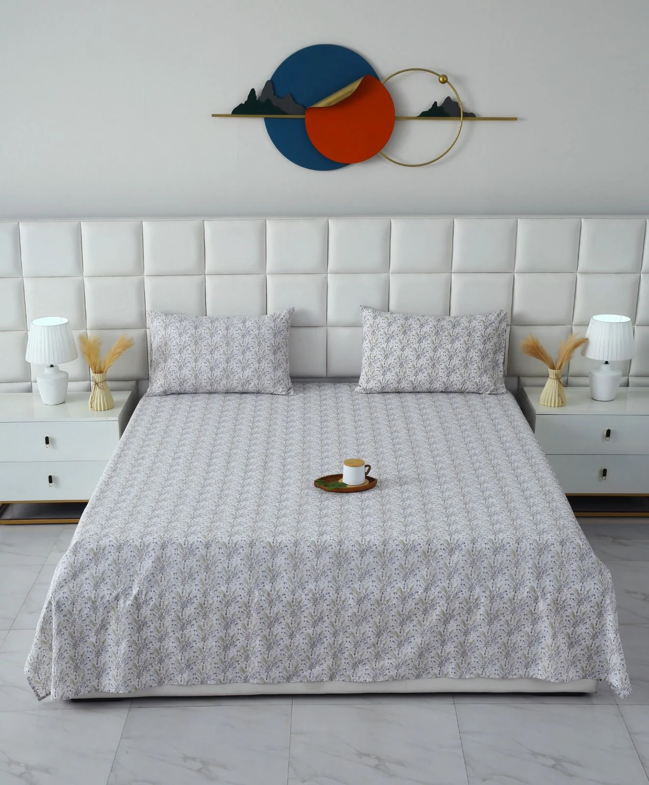 3 PCs Double Bed Sheet With Same Packing-Wildflower - Image 5