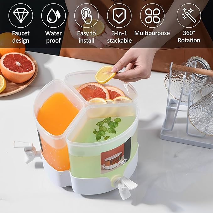 3 Portions 360° Rotatable Juice 5453 Dispenser - Image 5