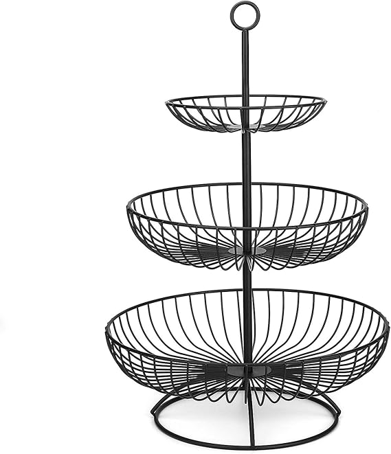3 Tier Metal Fruit Storage Basket-Black(SA2405-08) - Image 5