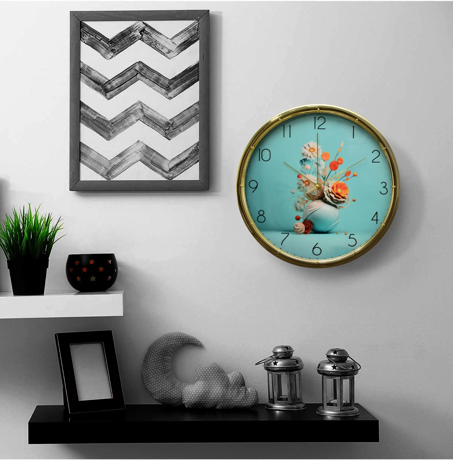 35 Cm Wall Clock SA-23-17-Flowers Bunch - Image 4
