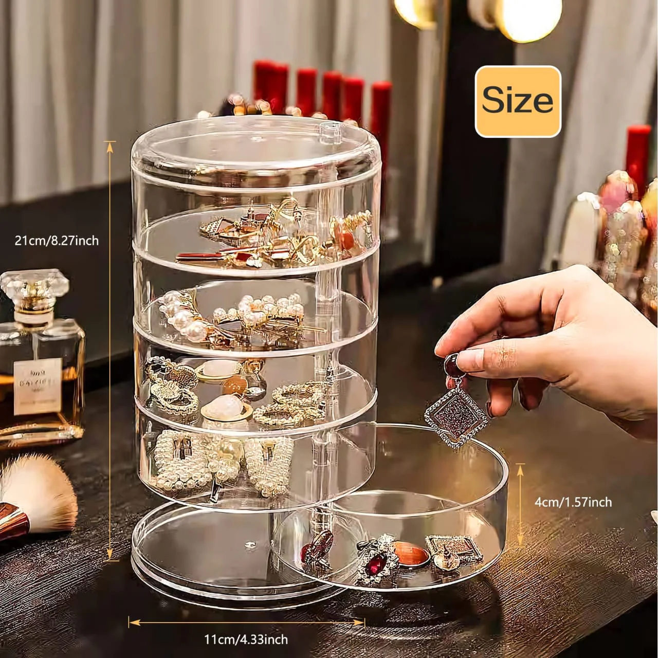 360° Rotatable Jewelry Organizer-SA2411-58 - Image 7