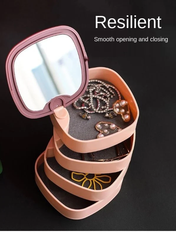 360° Rotatable Jewelry Organizer With Mirror-SA2408-190 - Image 13