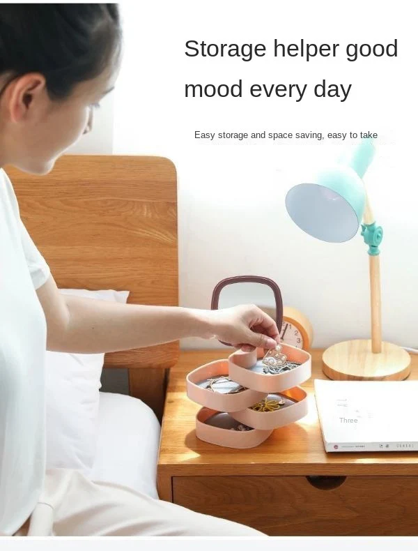360° Rotatable Jewelry Organizer With Mirror-SA2408-190 - Image 23