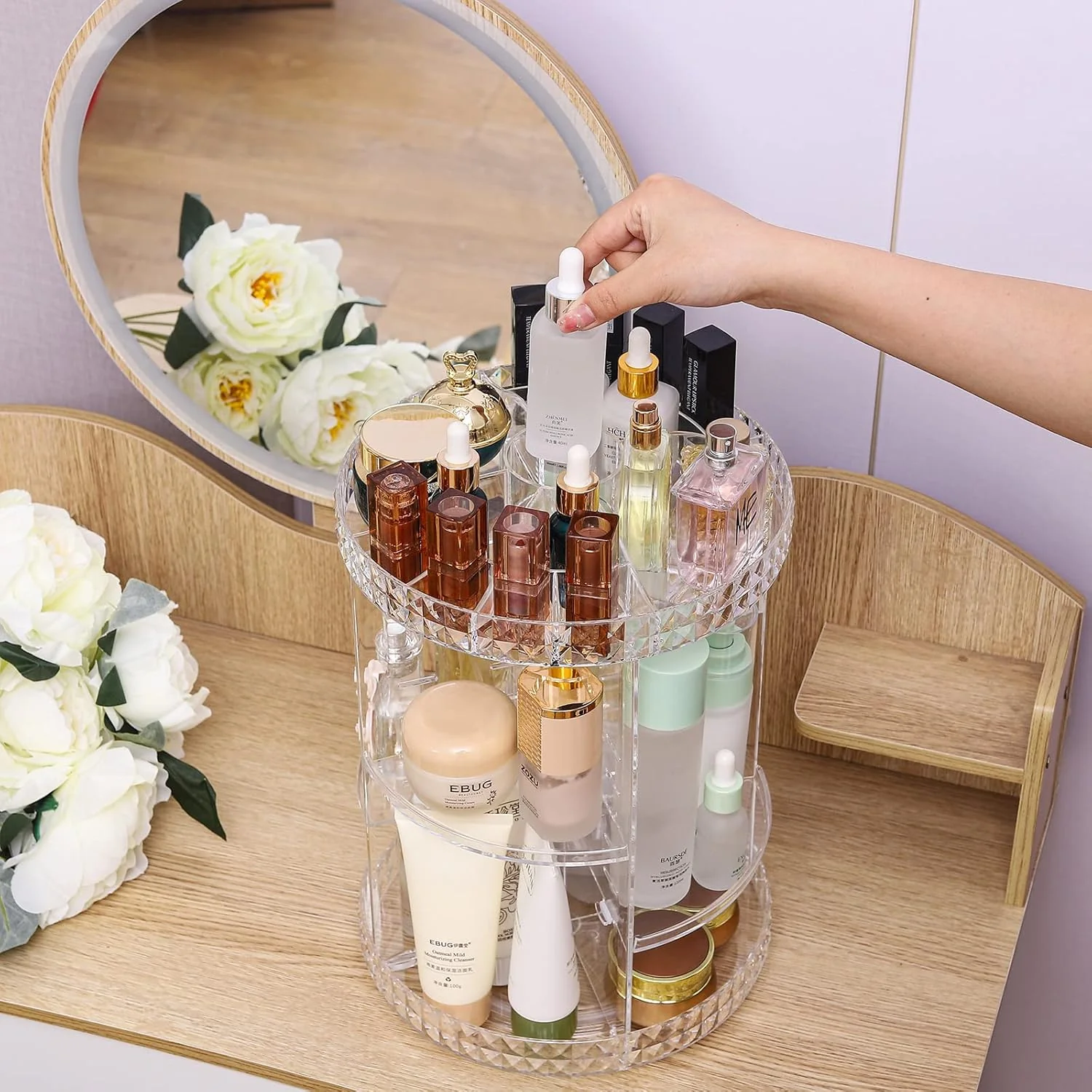 360° Rotating Makeup Organizer Stand-SA2408-189 - Image 3