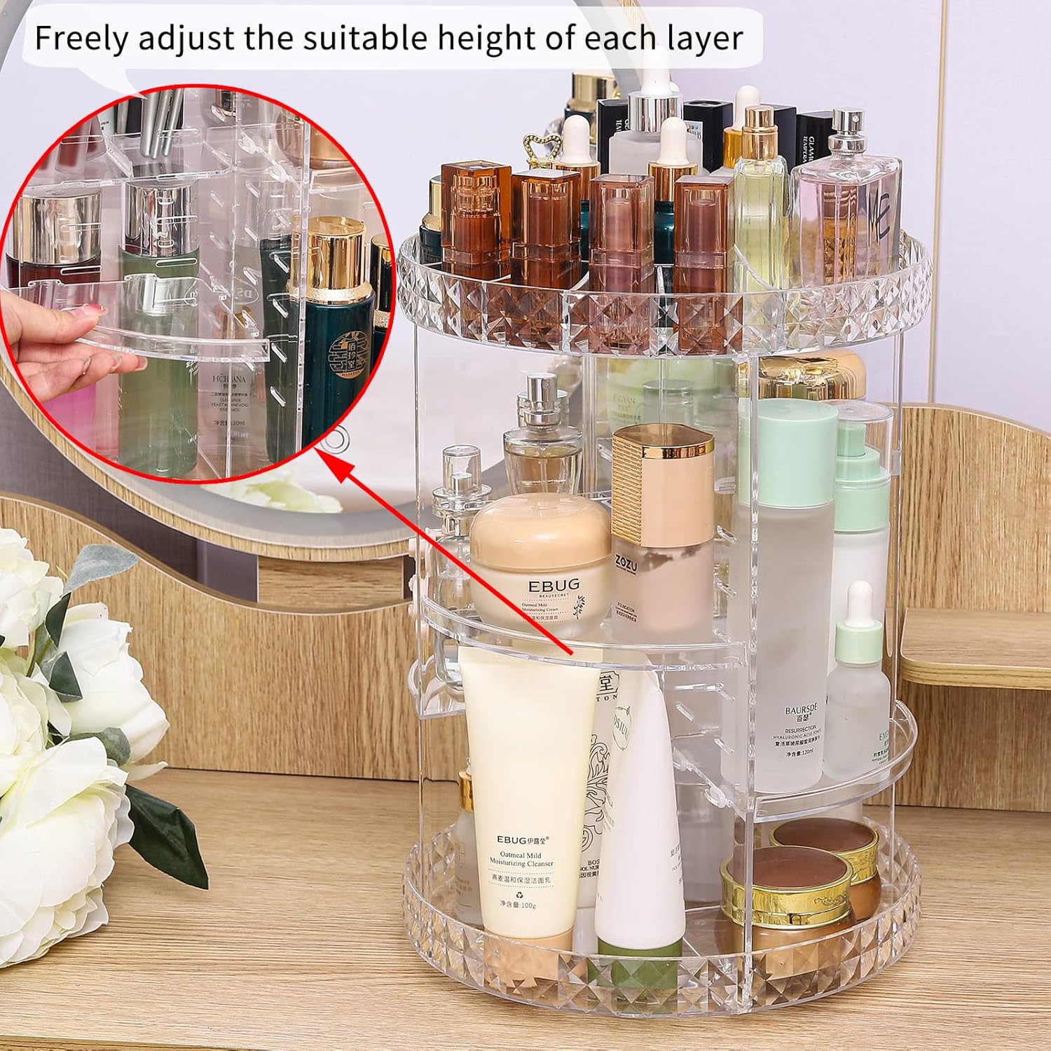 360° Rotating Makeup Organizer Stand-SA2408-189 - Image 7