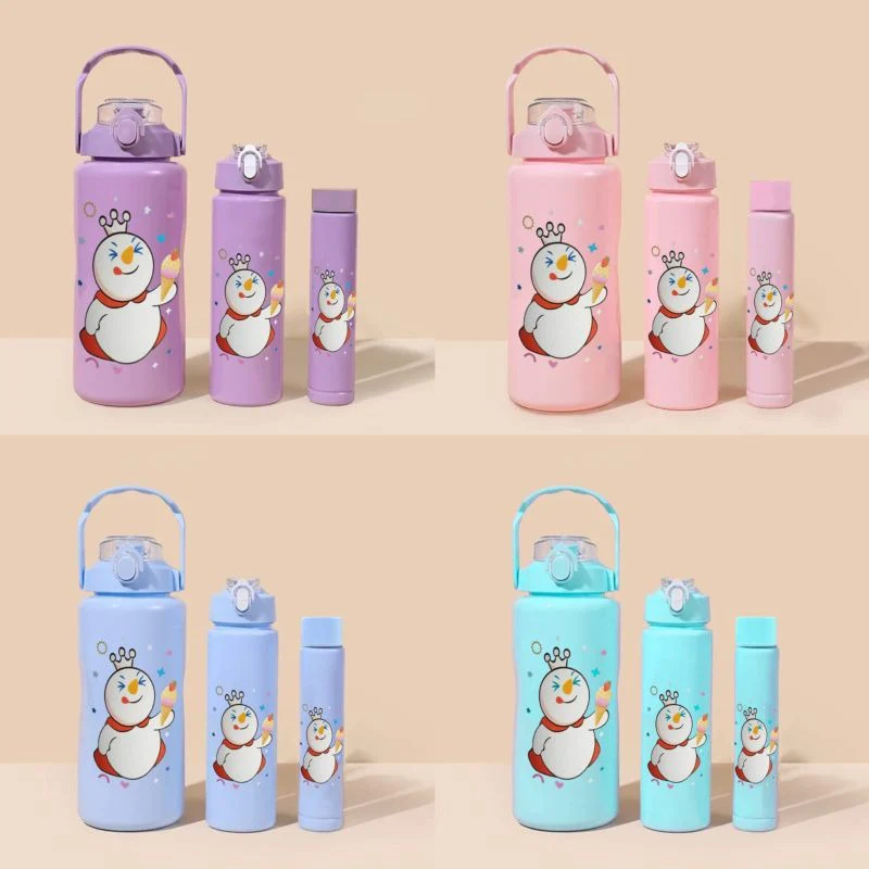 3PCS Water Bottle with Two Straws5594-15121(Fresh Green) - Image 4