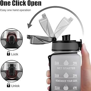 3PCS Water Bottle with Two Straws-5575Black Matte - Image 16