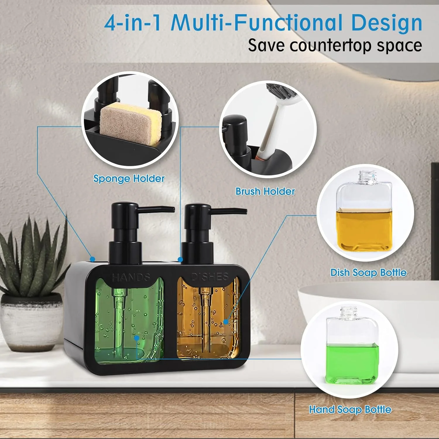 4-in-1 Kitchen Soap Dispenser Set (SA2510-012) - Image 5