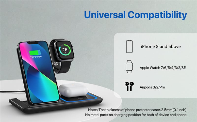 3 in 1 Wireless Fast Charging Stand-SA2408-282 - Image 12