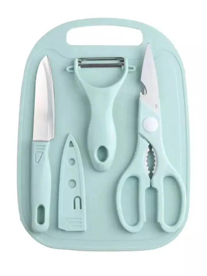 4 PCs Cutting Board With Knife Set(5299)-Pink - Image 12