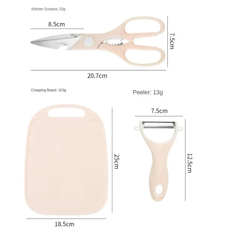 4 PCs Cutting Board With Knife Set(5299)-Pink - Image 16
