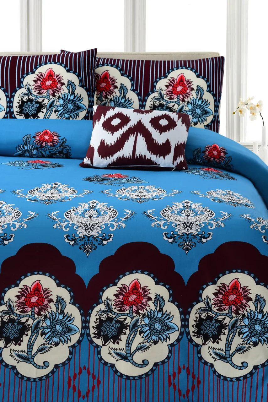 3 PCs Digital Printed Bed Sheet-ADPB-10 - Image 3