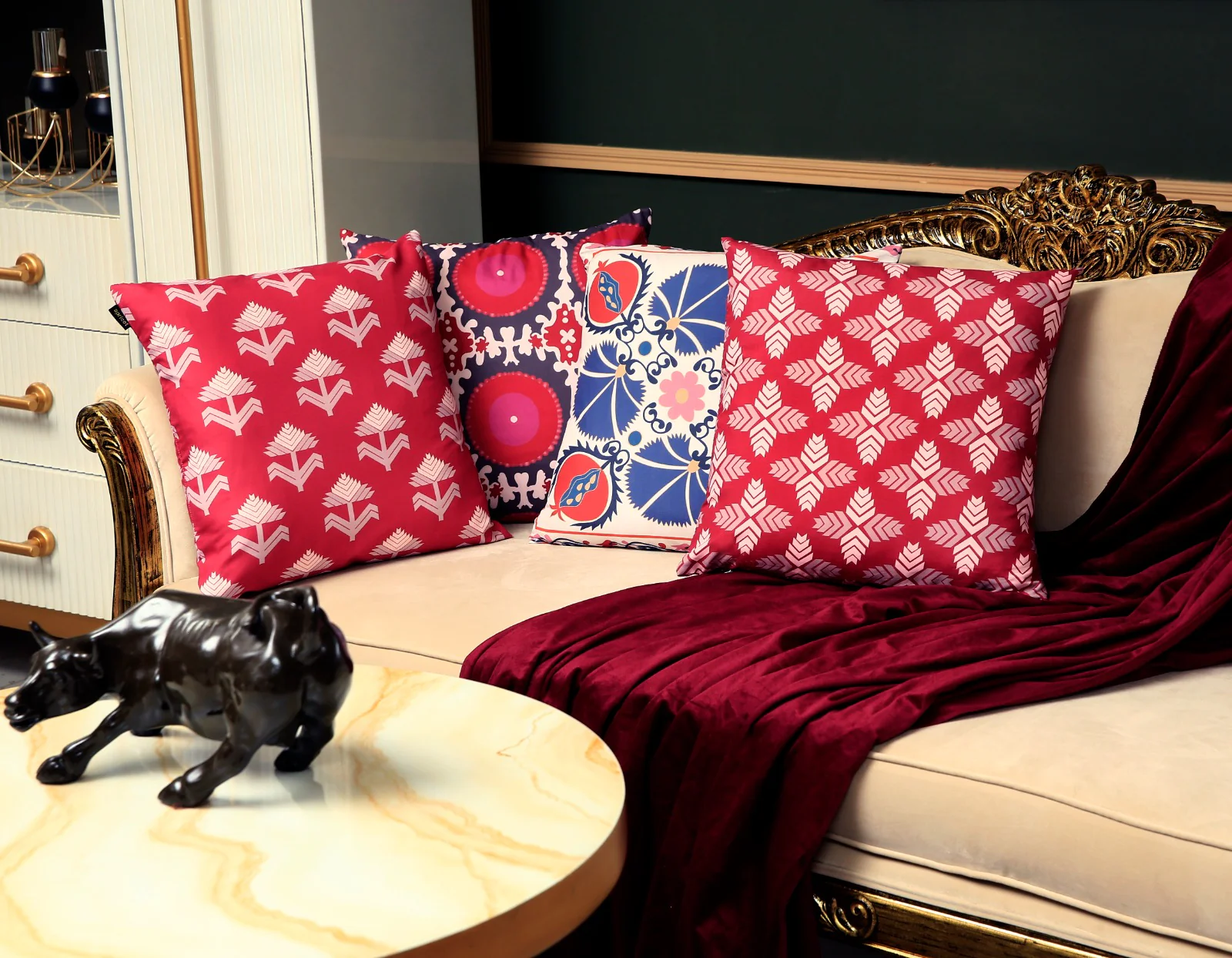 4 PCs Digital Printed Cotton Cushions-Ethnic - Image 5