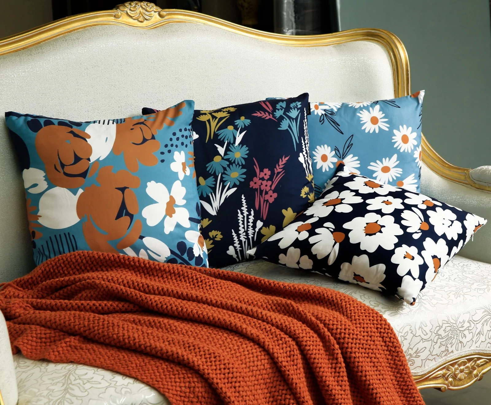 4 PCs Digital Printed Cotton Cushions-Jazmin - Image 4