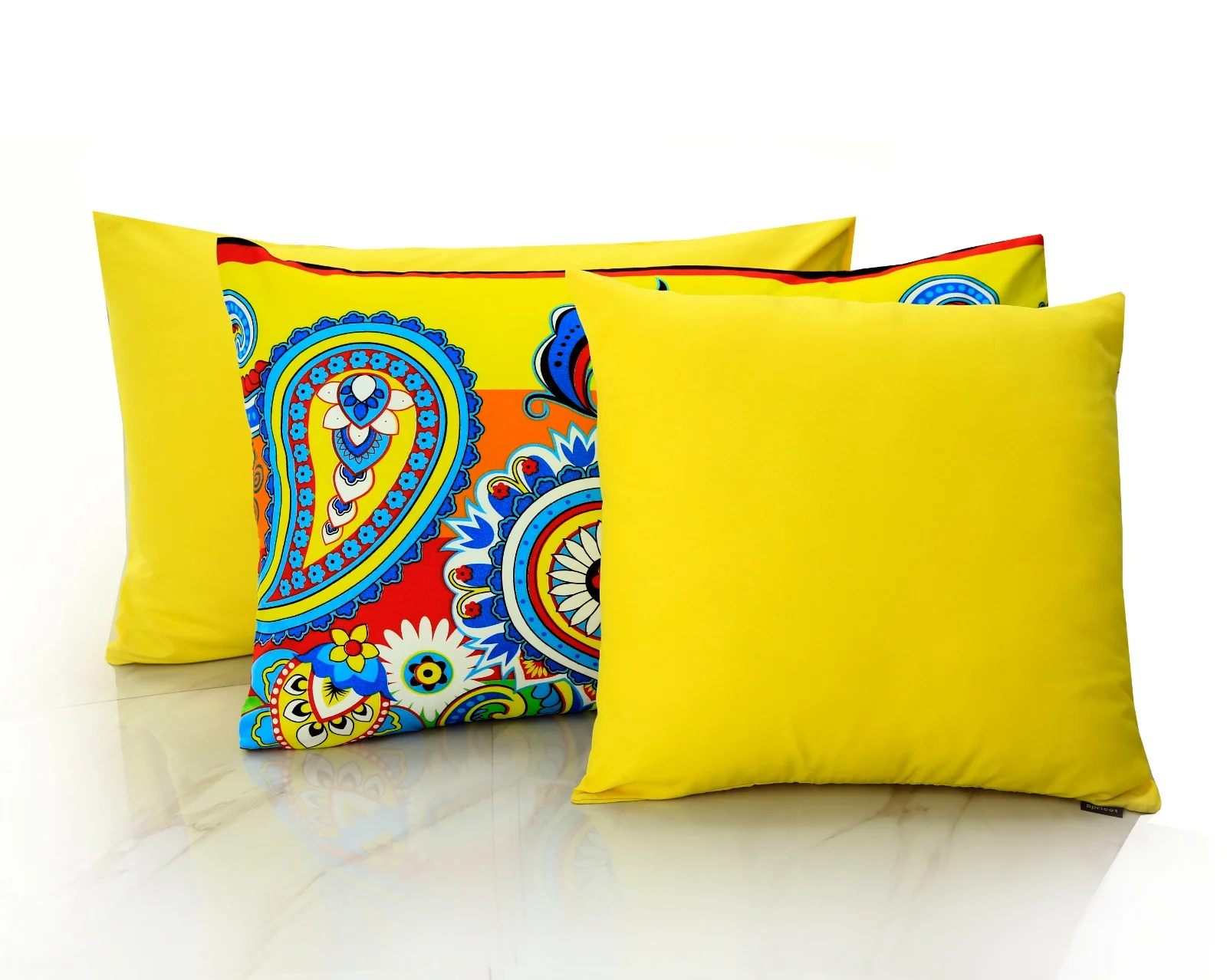 5 PCs Single Comforter Set-Multi Flower (Yellow Reverse) - Image 3