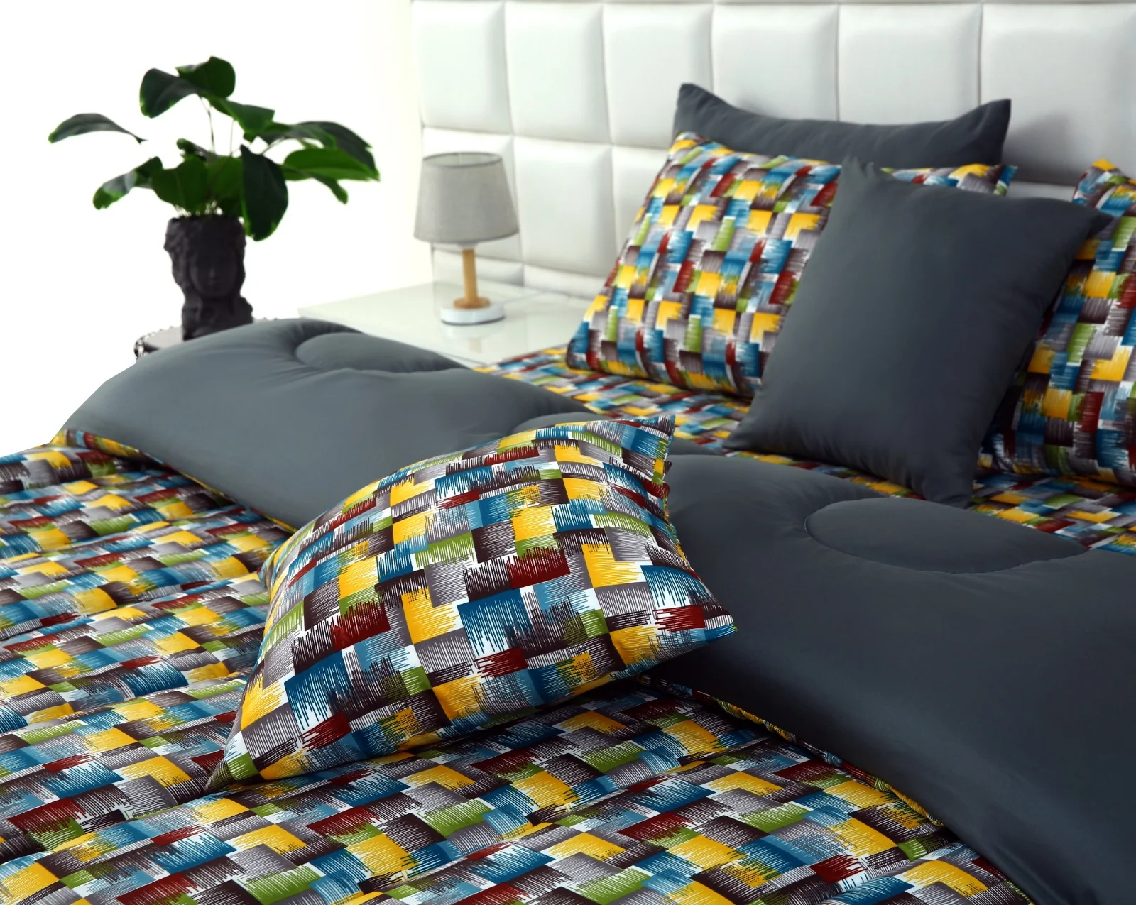 5 PCs Single Razai Set-Multi Ombre(with Grey Reverse) - Image 5