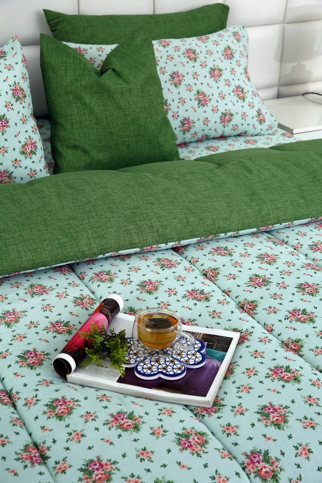 5 PCs Single Razai  Set-Verdant - Image 11