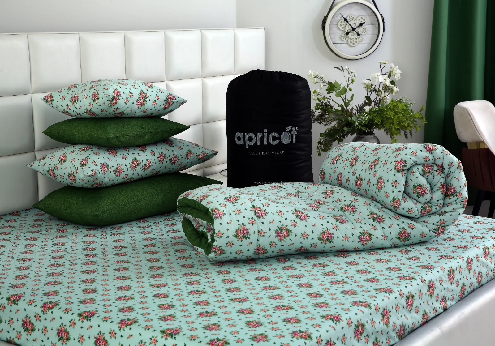 5 PCs Single Razai  Set-Verdant - Image 9