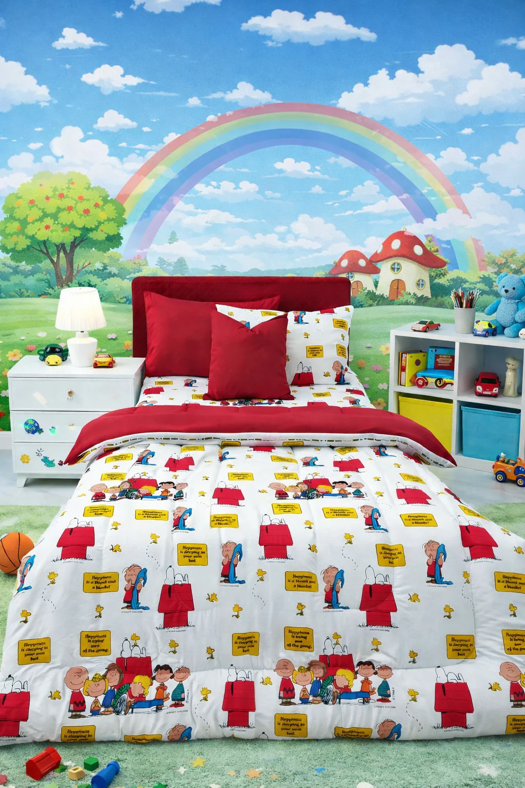 5 PCs Single Kids Razai Set-Cartoons Party - Image 2