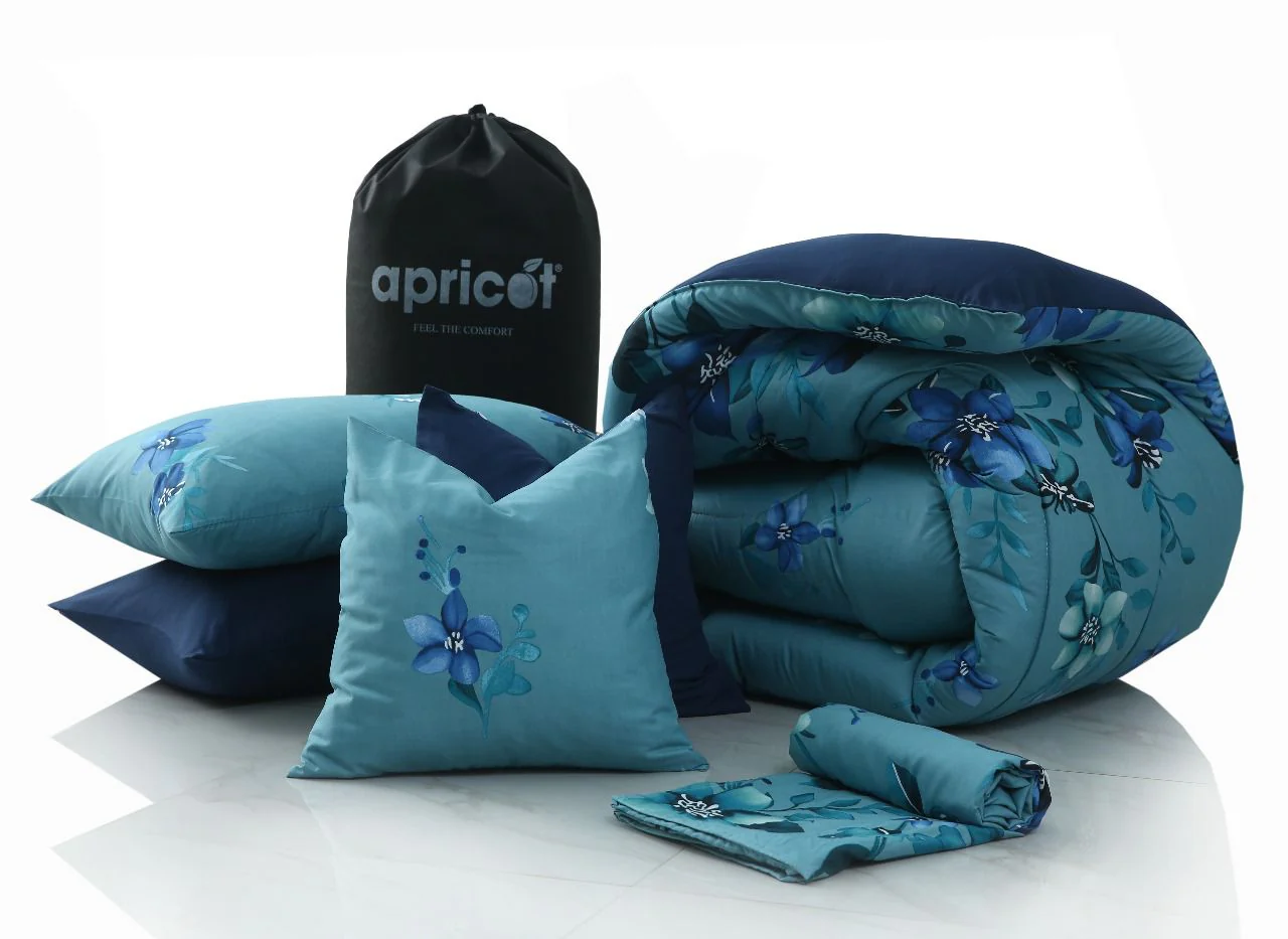 5 PCs Single Razai Set-Azure Bloom - Image 10