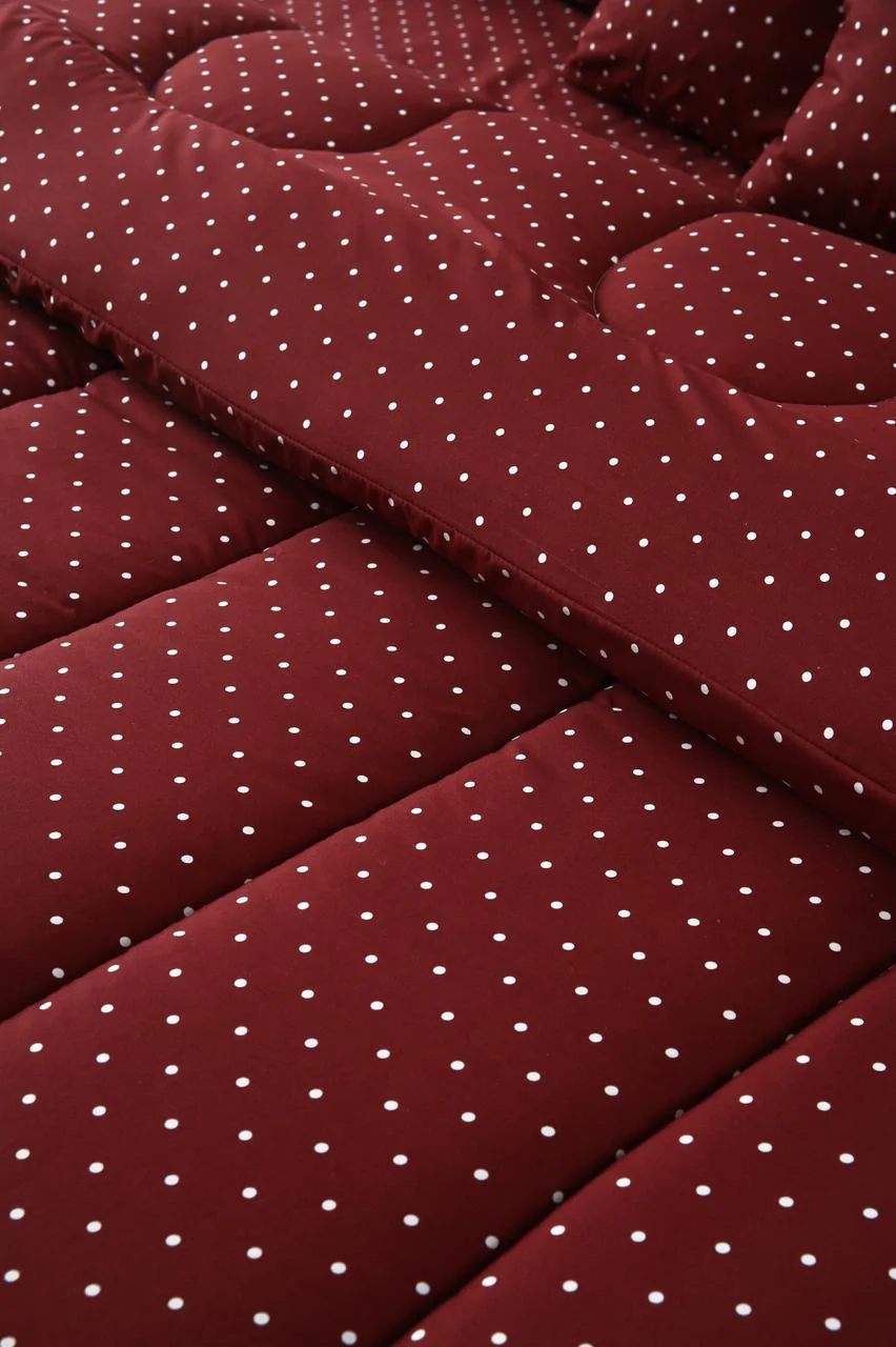 5 PCs Single Razai Set-Plum Polka - Image 4