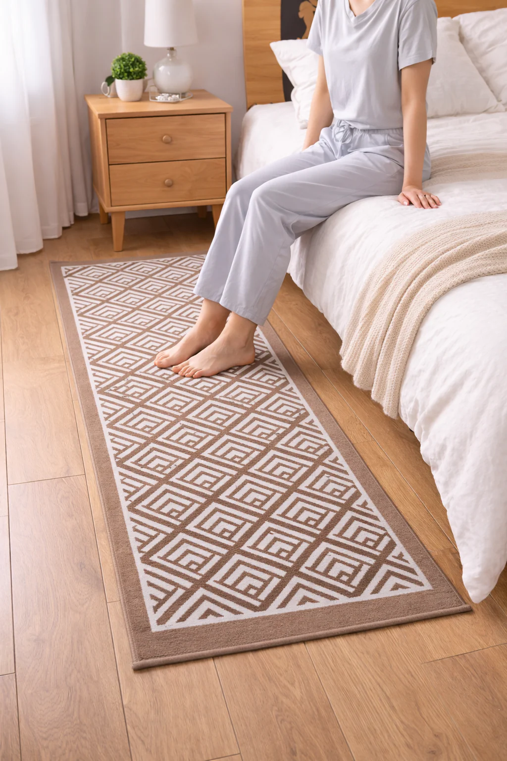 50*150 CM Non Slip Bedside Rug (SA2510-120)Beige - Image 2