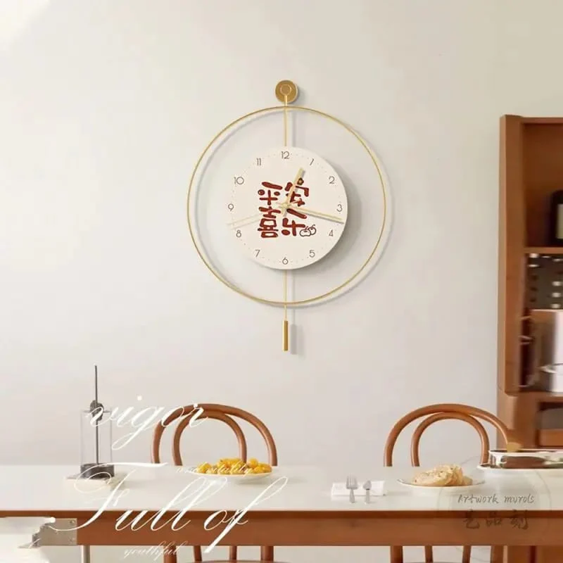60Cm Chinese Pattern Wall Clock-With Pendulum - Image 3
