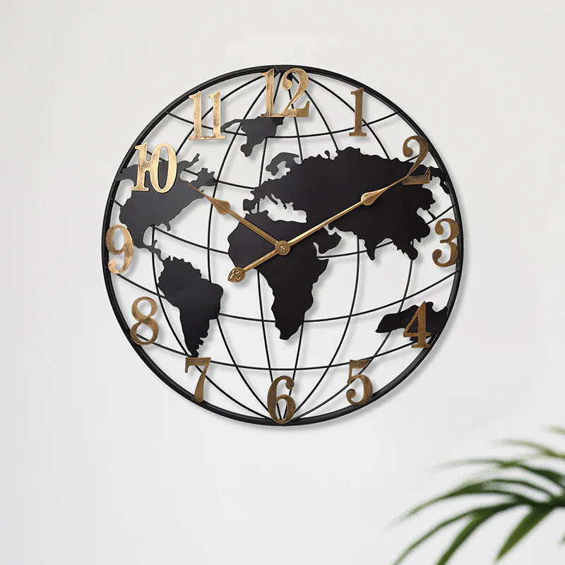 50CM Metal Universe Wall Clock-Black and Golden(SA2405-212) - Image 4