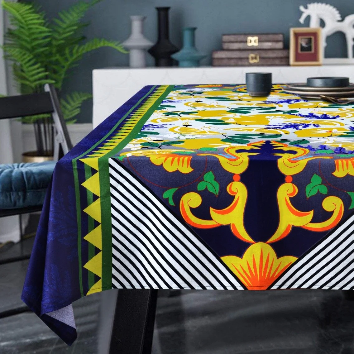 6 & 8 Seater Digital Printed Table Cover(4599)- TB42 - Image 2