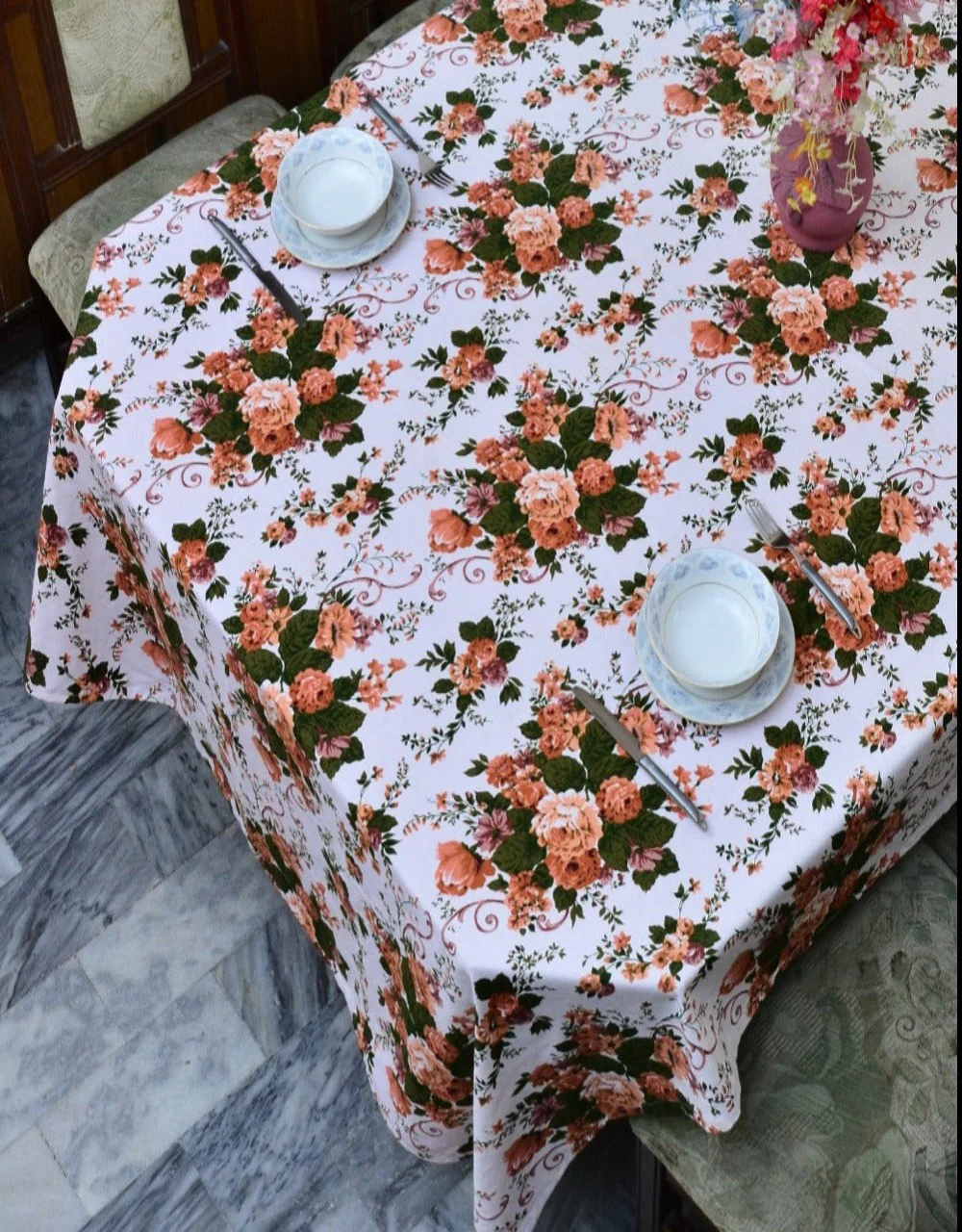 6 & 8 Seater Digital Printed Table Cover(4773)-TB47