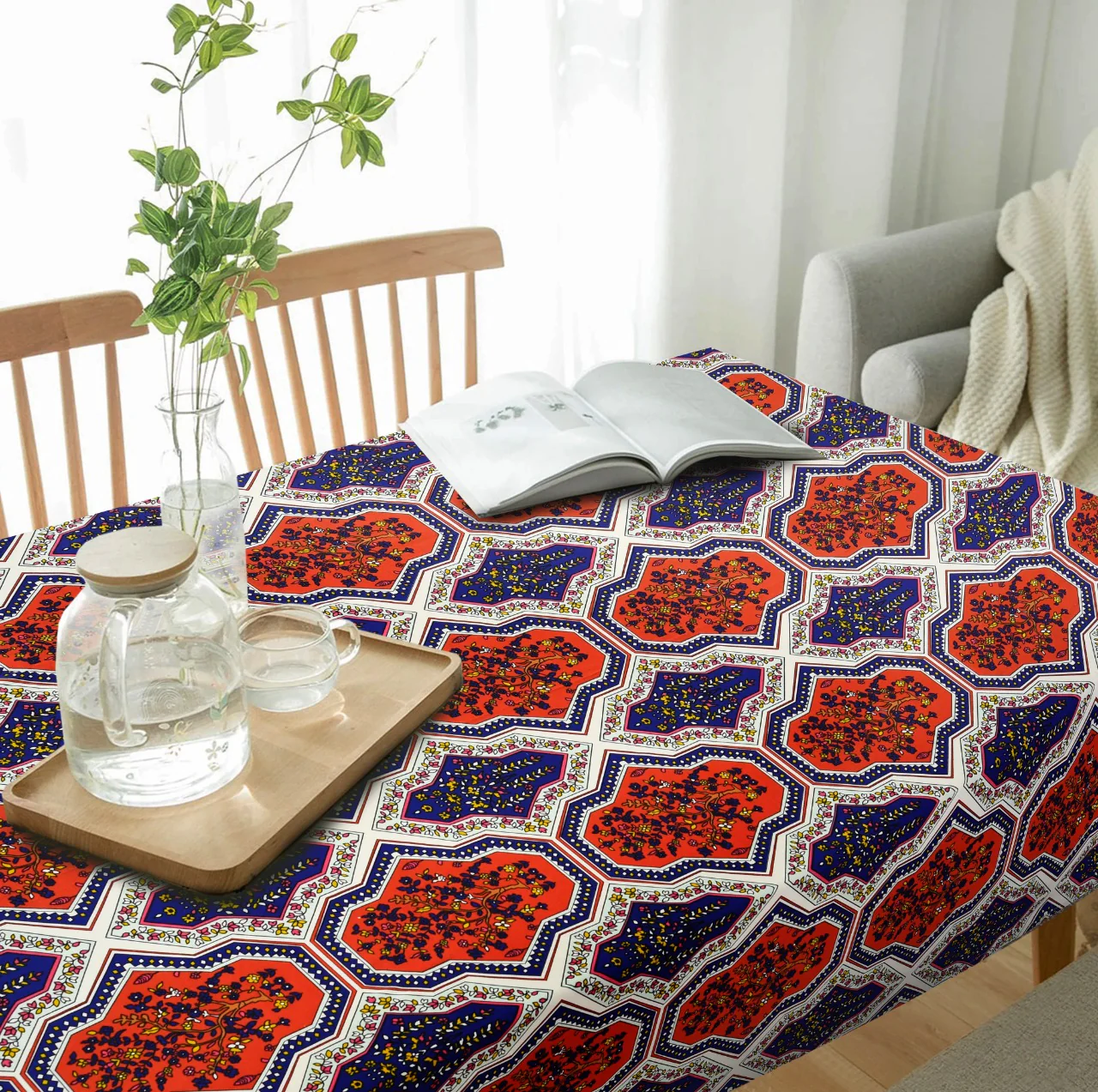 6 & 8 Seater Digital Printed Table Cover(4535)-TB33 - Image 2