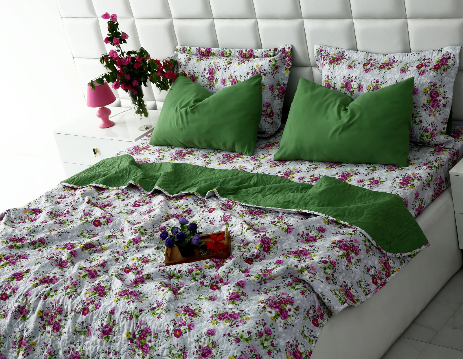 6 PCs Luxury Bed Spread Set-Sweet Pea - Image 10