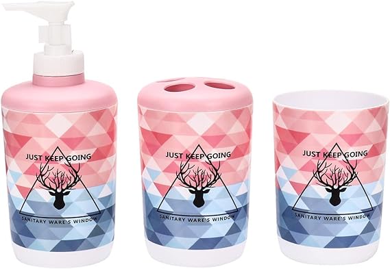 6 Pcs Printed Bathroom Accessory Set-Keep Going - Image 3