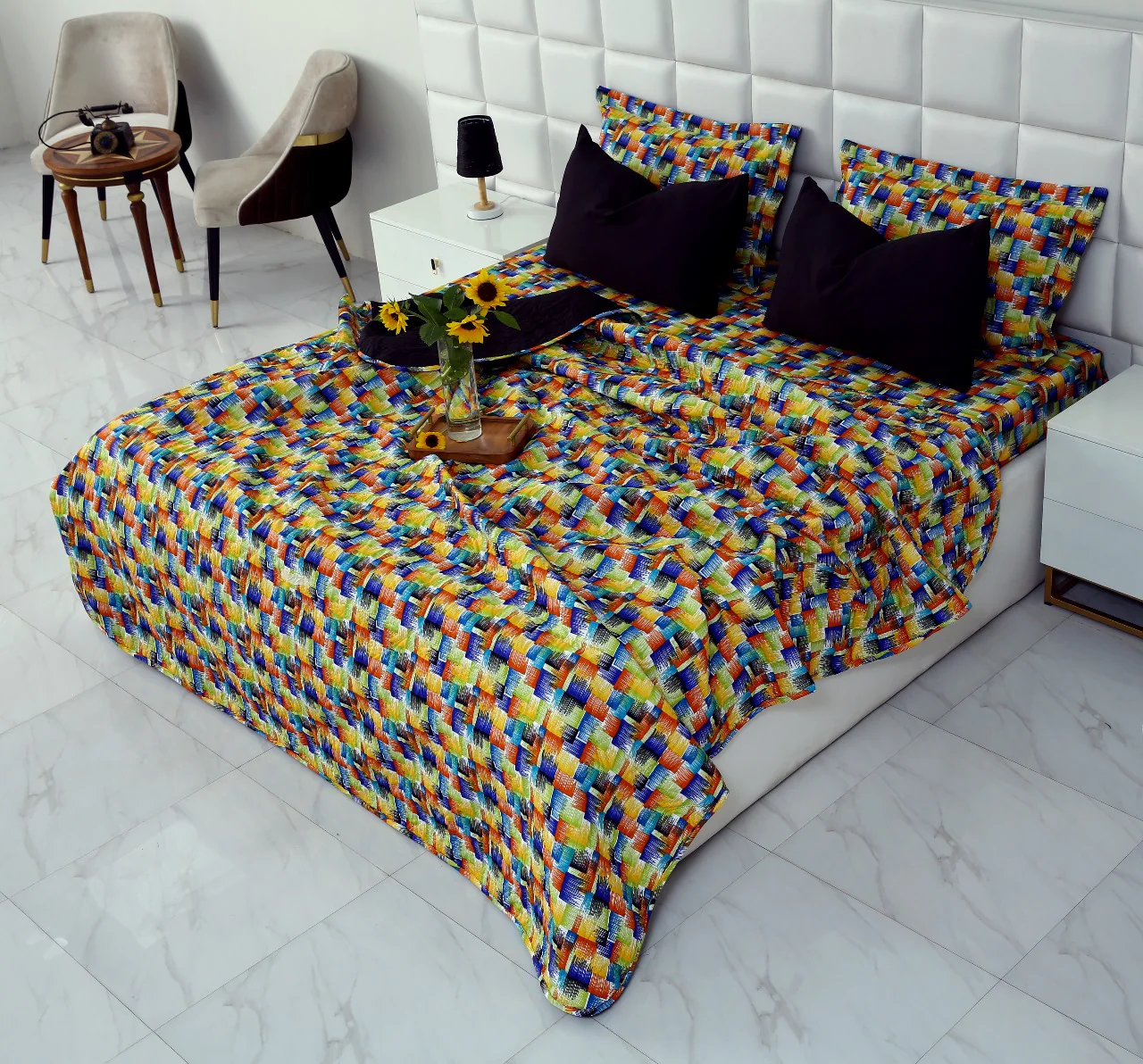 6 PCs Printed Bed Spread Set-Coral Rush - Image 3