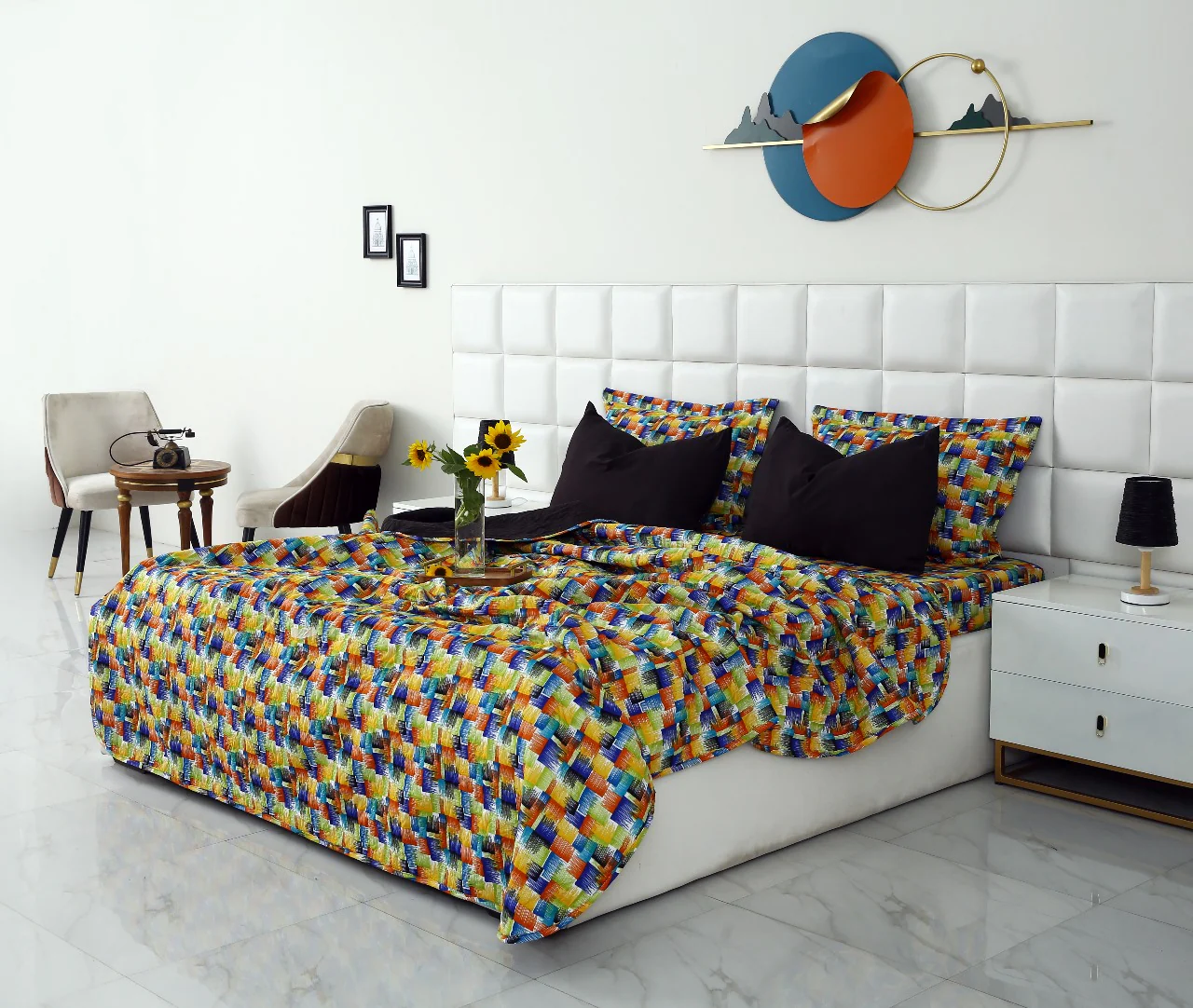 6 PCs Printed Bed Spread Set-Coral Rush - Image 4