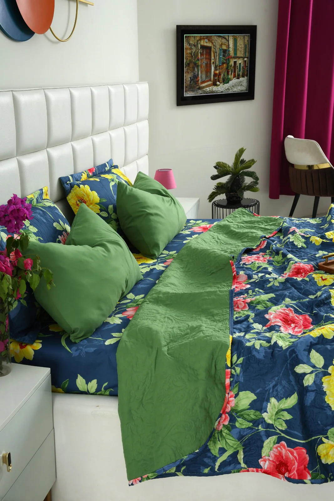 6 PCs Printed Bed Spread Set-Orchid - Image 6