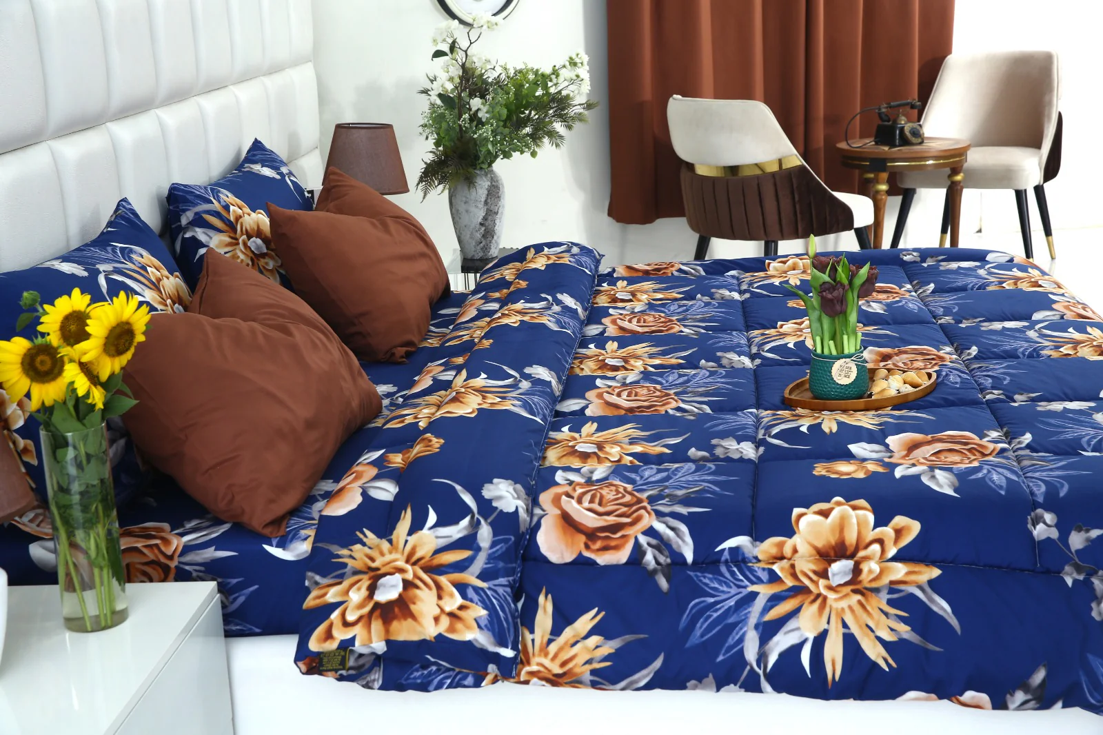 6 PCs Summer Comforter Set-Ethnic Flowers - Image 13