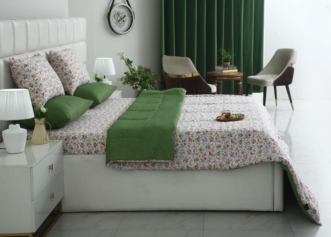 6 PCs Summer Comforter Set-Green Hellebore - Image 5
