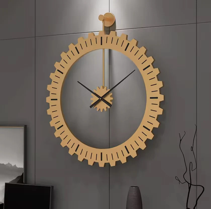60CM Metal Gear Style Wall Clock-Golden(SA2405-215)