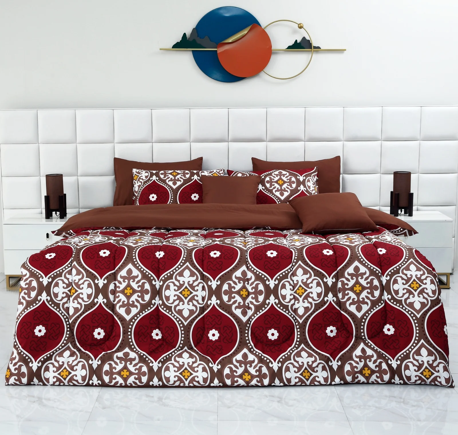 8 PCs Winter Comforter Set-Brown Crown - Image 11