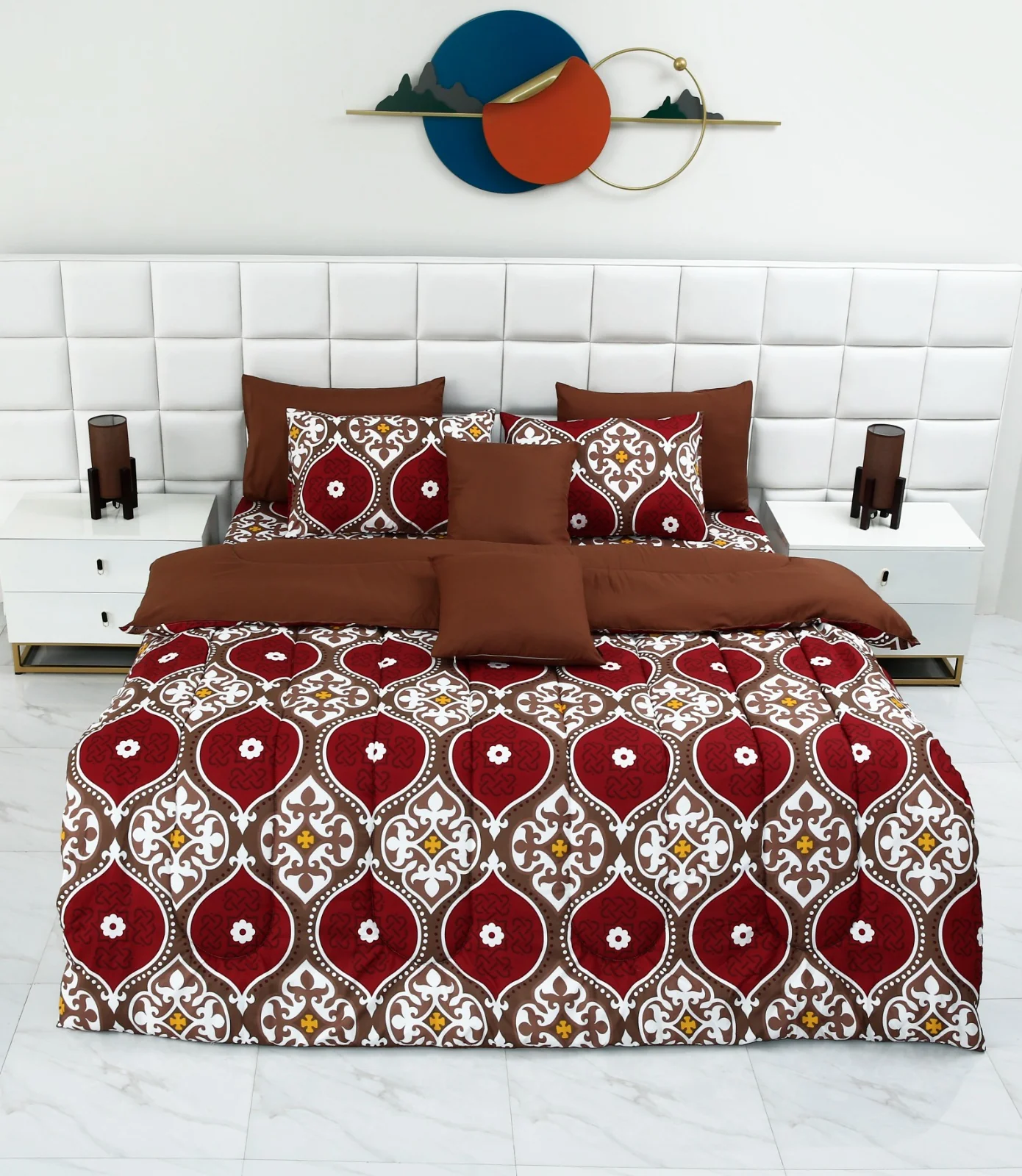 8 PCs Winter Comforter Set-Brown Crown - Image 4