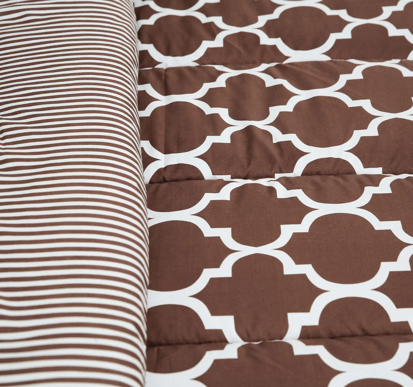 8 PCs Winter Comforter Set-Brown Geometric - Image 8